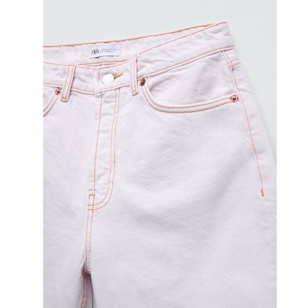 Zara Solid Pink Straight Cut Shorts